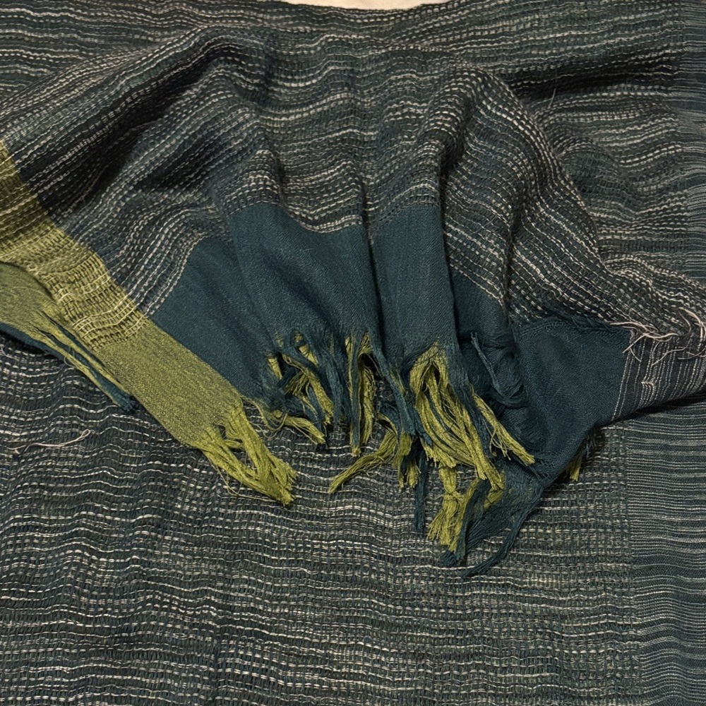 Striped Green and Blue Scarf